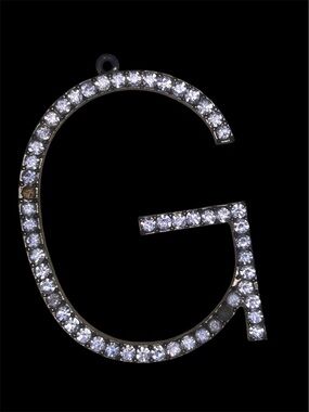 Crystal Pavé Letter G Pendant- White Crystal MISSING GEMS